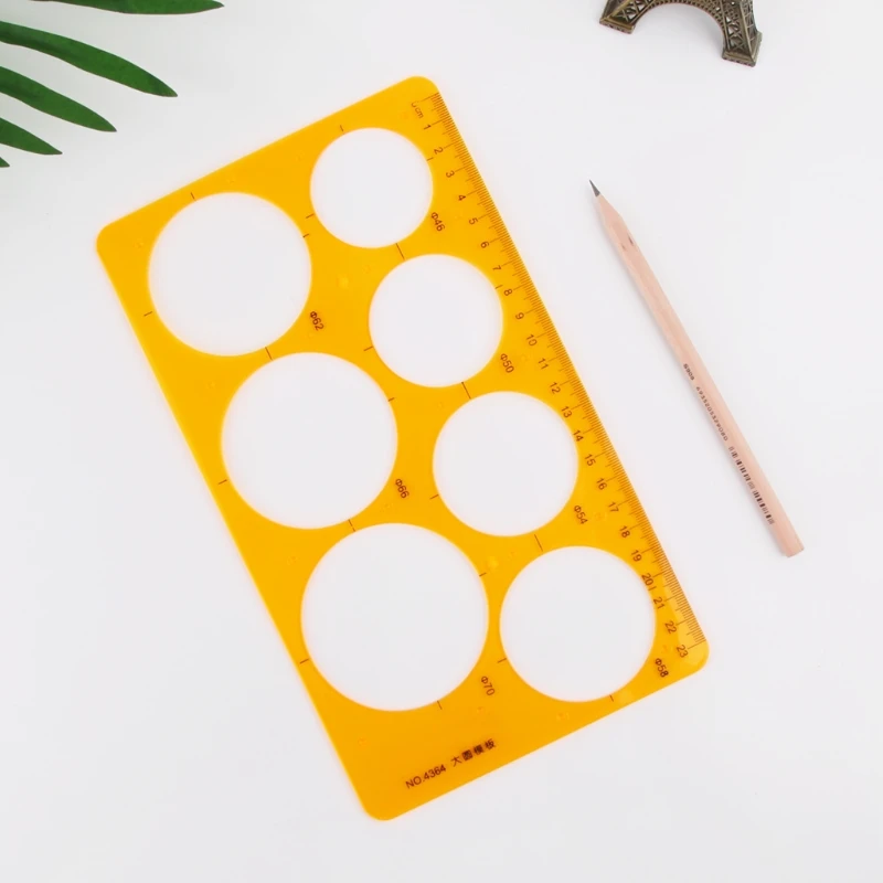 

K Resin Round Geometric Template Ruler Stencil Drawing Measuring Tool Students C5AE