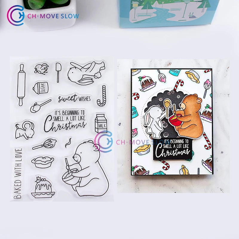 CH Кухня медведь прозрачный силиконовый штамп/печать для DIY скрапбукинга/фото