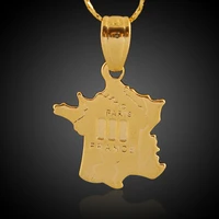 fashion paris france pendant necklace for women men country french map memorial jewelry gifts