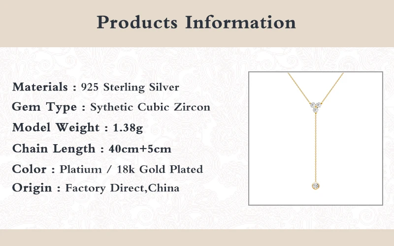 

Romad Silver 925 Jewelry Necklaces For Women Collier Femme Y-shaped Zircon Chain Necklace Latest Fashion Christmas Gift