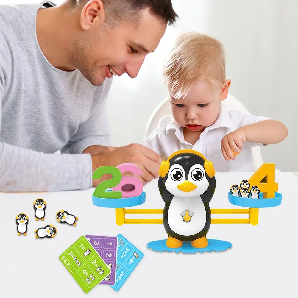 

Penguin Balance Counting Game Montessori Educational Math Toy STEM Learning Number Board Game For Kids Birthday Gifts