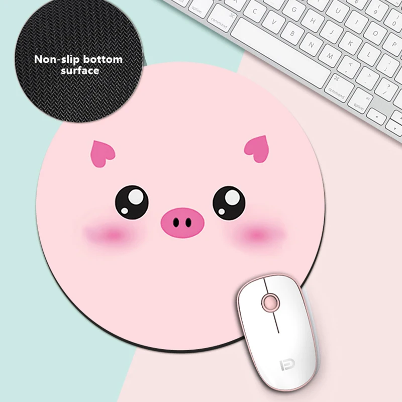 

Круглый коврик для мыши Kawaii, резиновый Настольный коврик для клавиатуры, игрового компьютера, офиса, ноутбука, геймера, не скользит, коврик д...