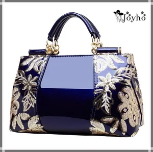 JOYHO Luxury Evening Bags Women Leather Handbag Embroidery Shoulder Bags Female Purses and Handbags with Sequins Totes 2019