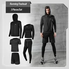 Одежда для бега для мужчин 5 шт.компл. спортивный костюм для фитнеса компрессионный спортивный костюм колготки для тренажерного зала быстросохнущая одежда для бега и бега