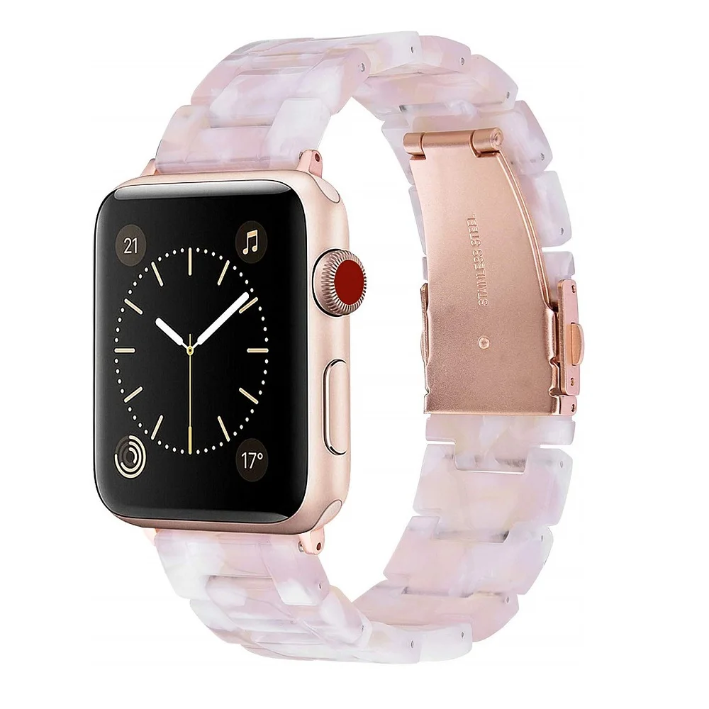 Ремешок из смолы для Apple Watch 40 мм 44 ремешок iWatch браслет с пряжкой нержавеющей стали