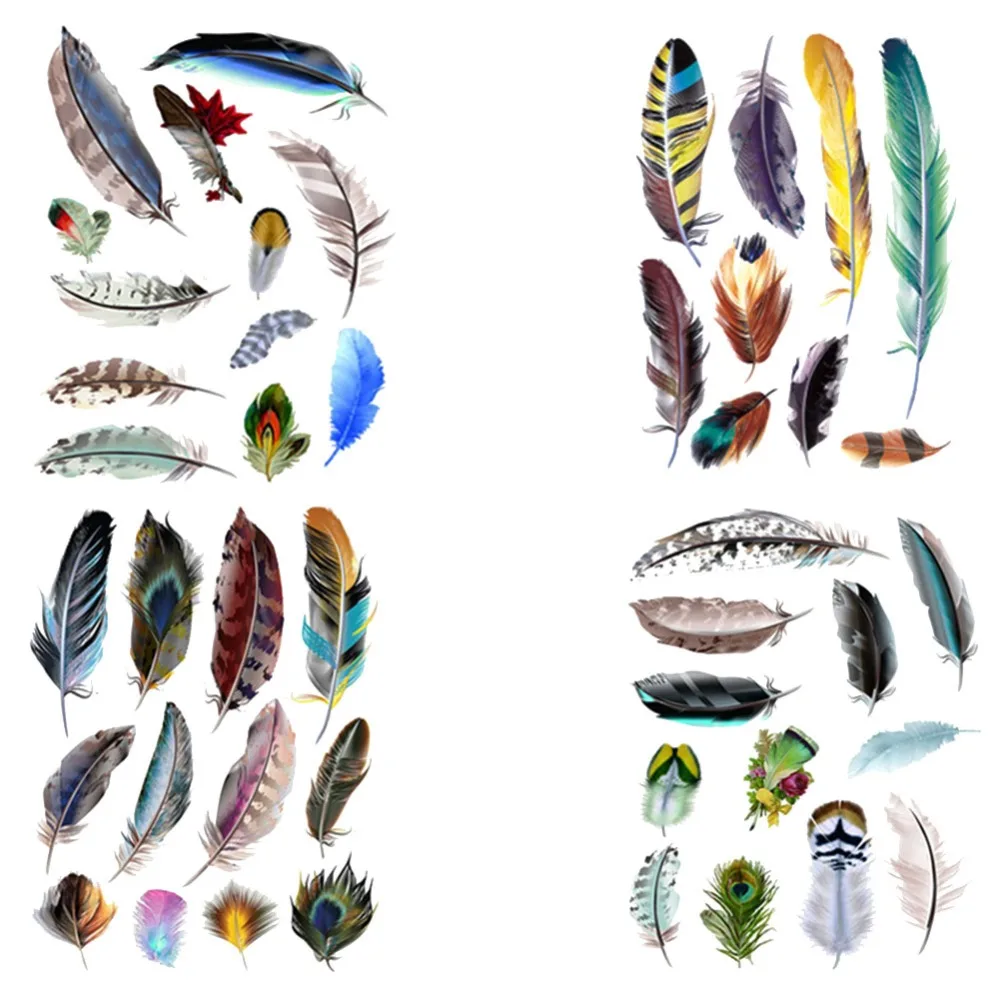 Забавные 3D Мультяшные цветные наклейки с перьями для автомобиля Наклейка