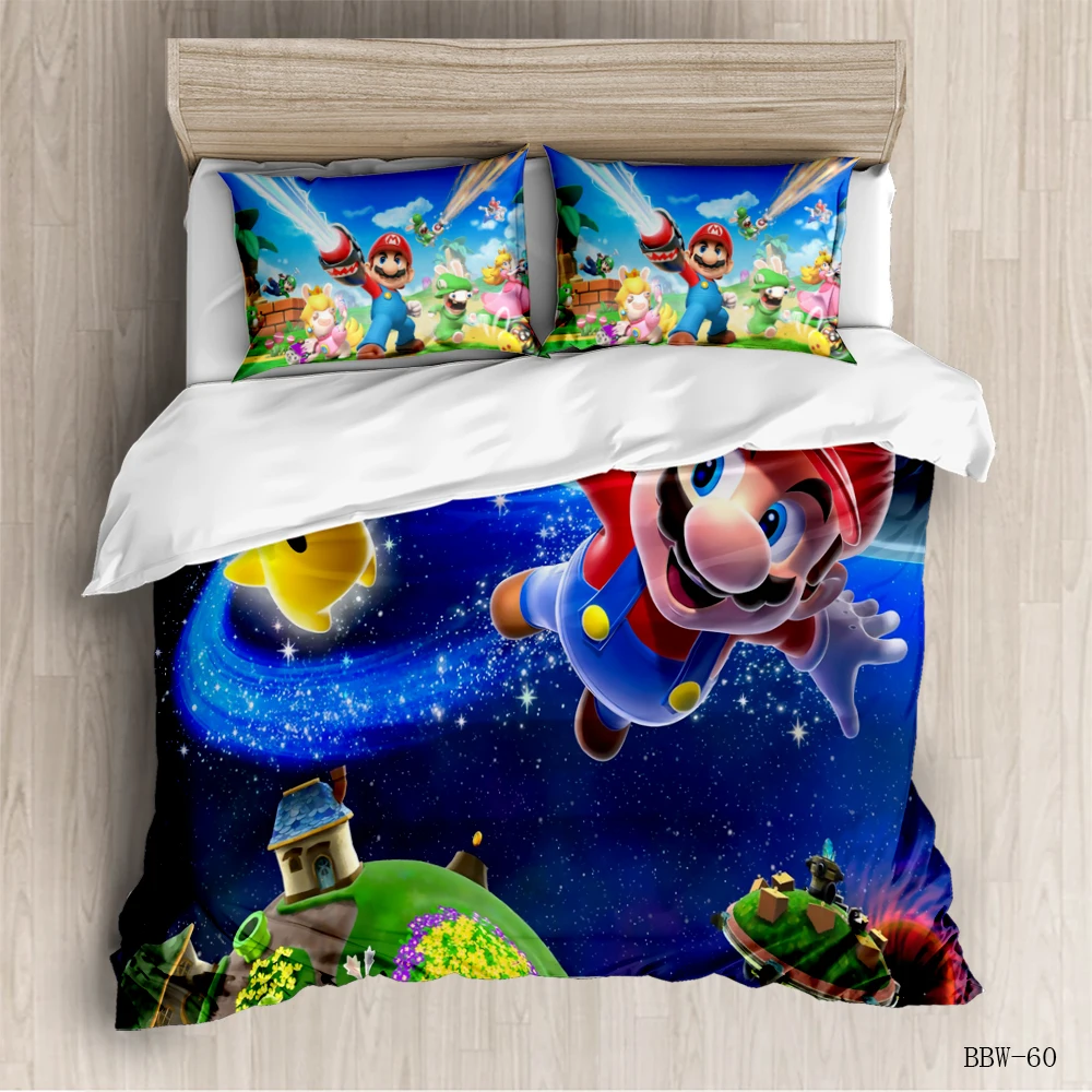 3D Super Mario Bros. Комплект постельного белья для детей с милым рисунком персонажа из
