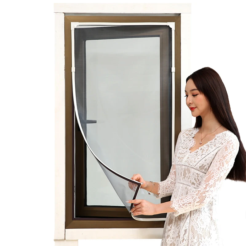 Регулируемый DIY магнитный оконный экран для окон Съемная моющаяся невидимая