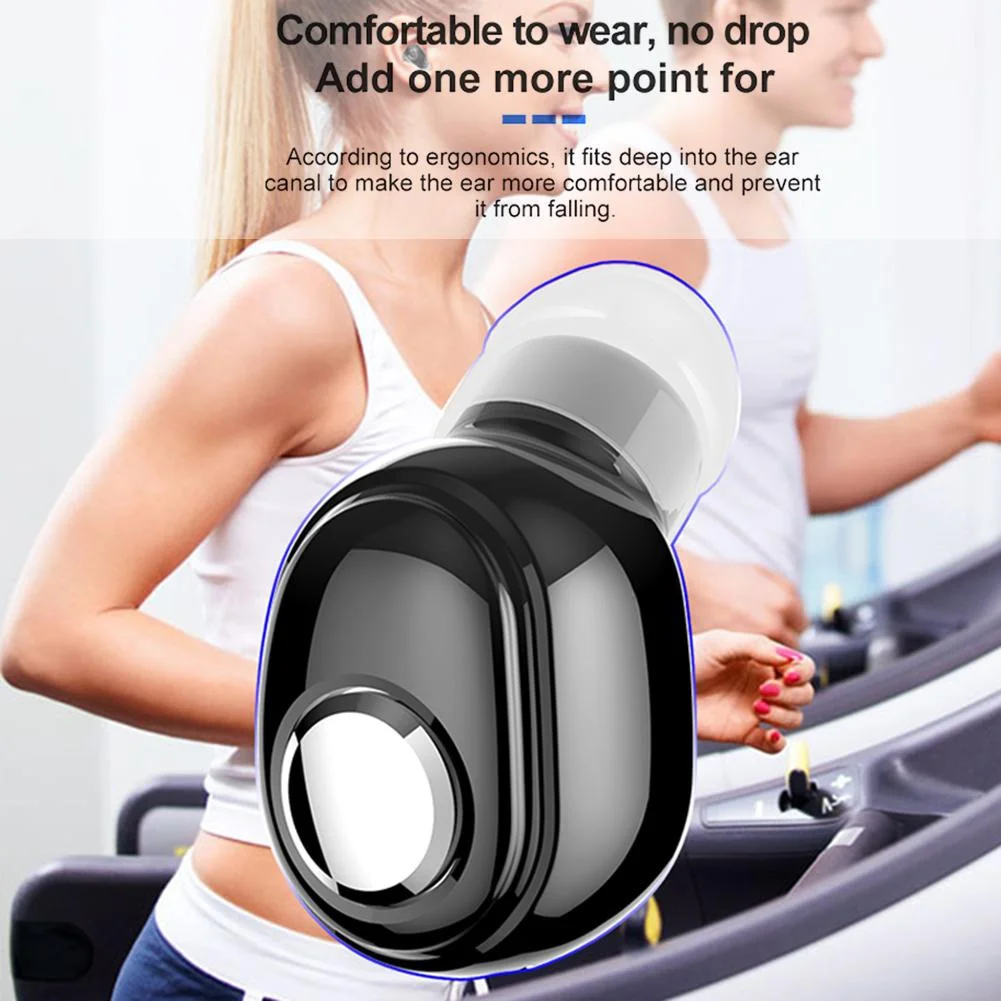 Мини беспроводные Bluetooth наушники V5.0 стерео с микрофоном спортивные для бега IOS