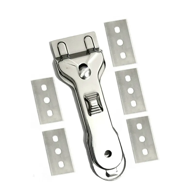 1 adet çok fonksiyonlu temizleyici ocak kazıyıcı sökücü ile 5 adet bıçak mutfak temizleme fırını cam seramik ocak araçları maket bıçağı