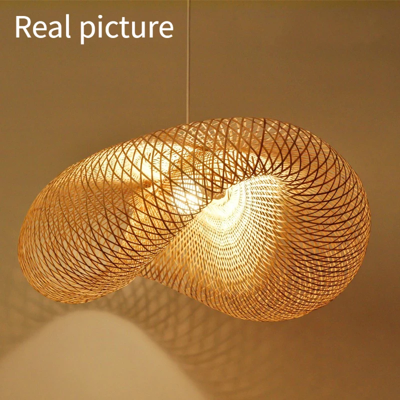 Японский простой бамбука для плетения колье с кулоном светильник s кафе бар