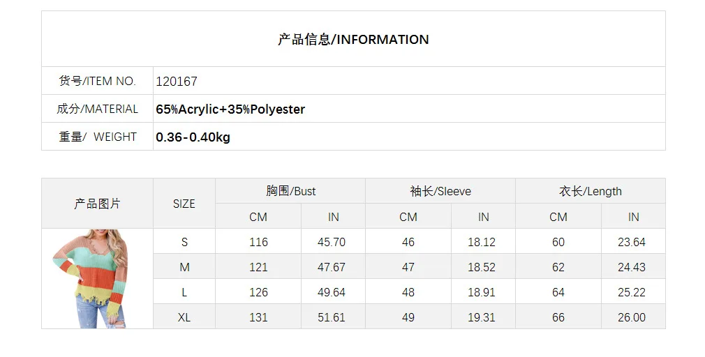 

Women Sweaters And Pullovers Oversized 2020 Languid Wear Autumn Winter Tear Hole Sweater Female Casual V-neck Striped Tops