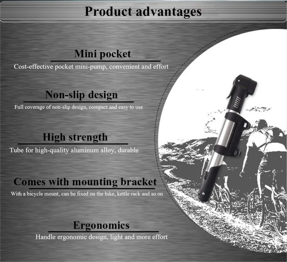 Велосипедный насос WEST BIKING портативный мини-насос для накачки шин из алюминиевого