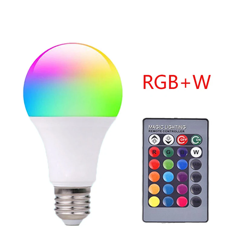 E27 B22 RGBW светодиодный лампы 4 Вт 7 10 15 110 В 220 лампада LED Сменные Красочные RGB