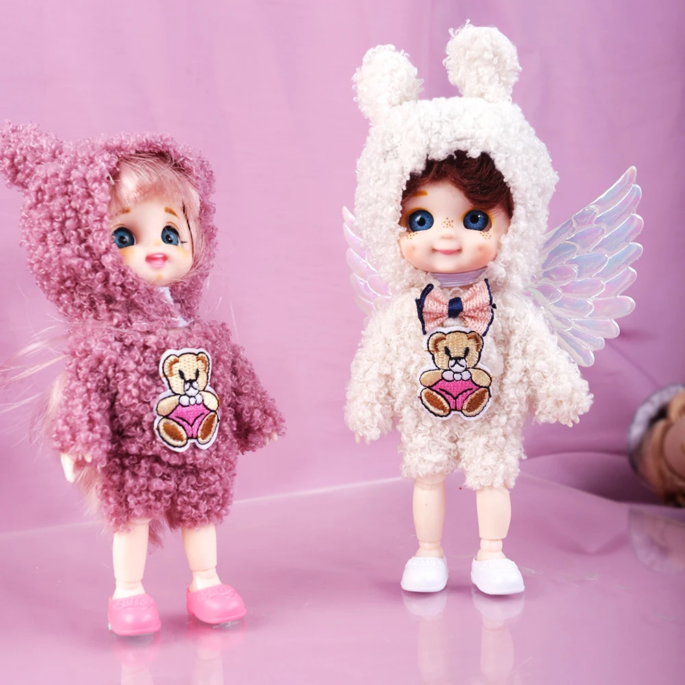 

16cm Blue Eyes BJD Doll 13 Moveable Joint Dolls Long Hair 3D Eyes bjd Toy Little Girl Dress Up Make Up Toys Girls Gift Dolls