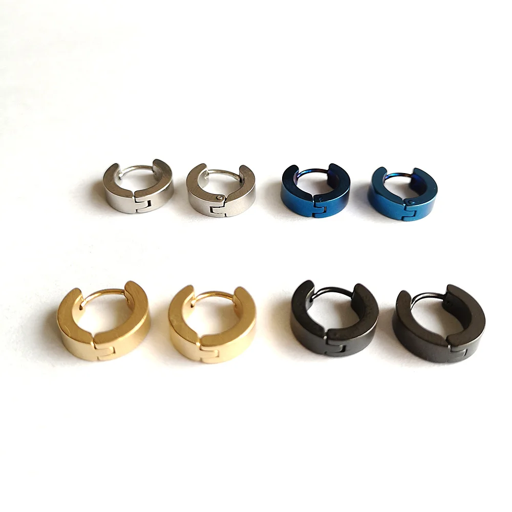 4 Colors 316L Stainless Steel Round Earring Fashion Eardrop Simple Men's Hip Hop Rapper Earrings | Украшения и аксессуары