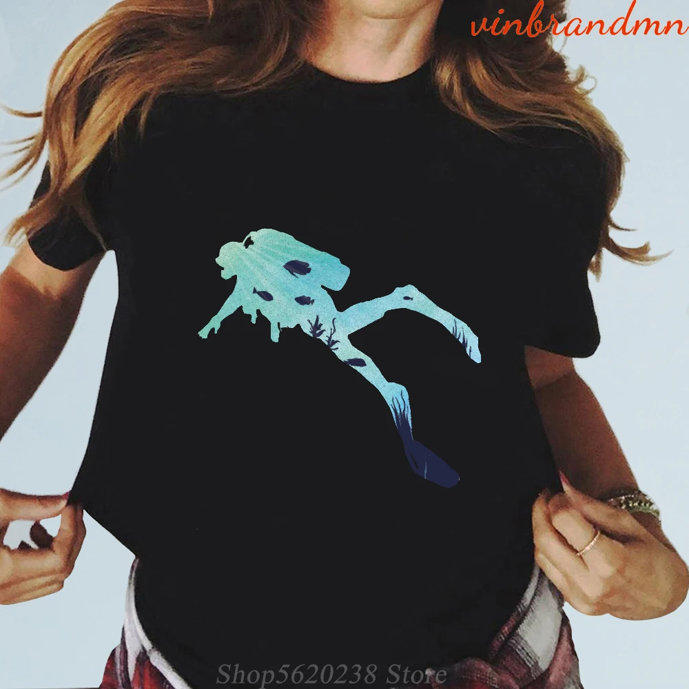 

Брендовая графическая футболка для погружения с аквалангом, женские футболки с коротким рукавом для погружения с аквалангом