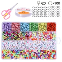 round acrylic english letter puzzle bead tool set flat plastic alphabet glass seed beads boxes for diy bracelet jewelry making
