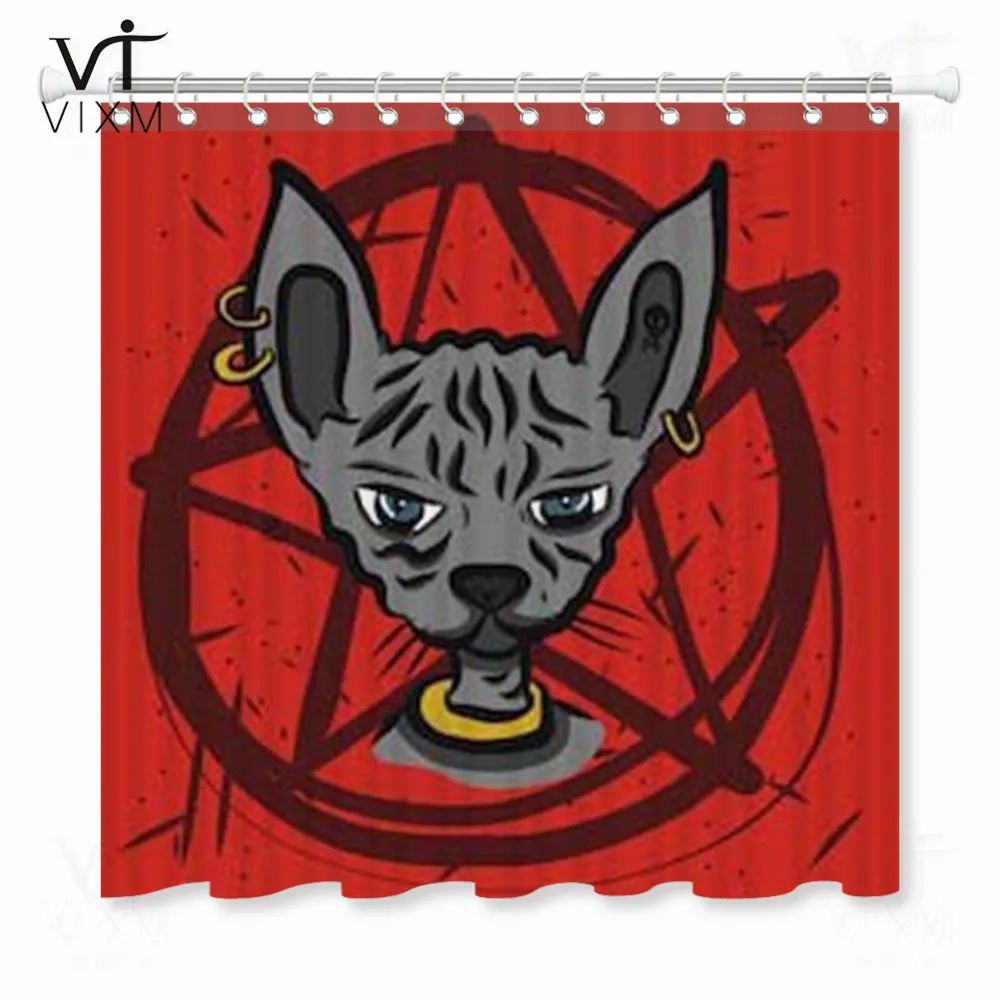 Vixm занавеска для душа в виде кота черная металлическая Водонепроницаемая ванной