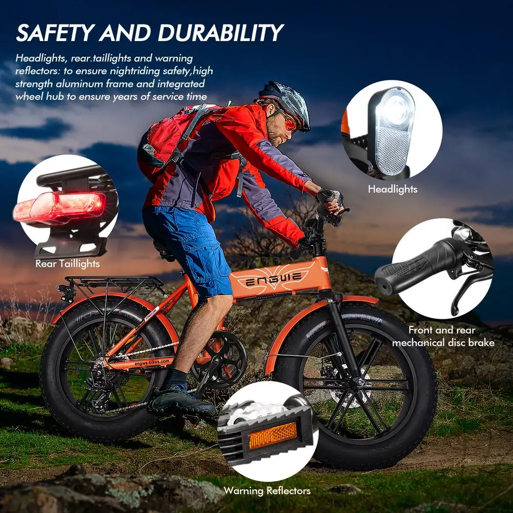 Jual 20-Inch Folding Electric Salju Sepeda Dengan Dual Disc Brake Siklus Monitor Depan Belakang Lampu Terpanjang Rentang Daya Tahan Lebih Tinggi Untuk 50Km