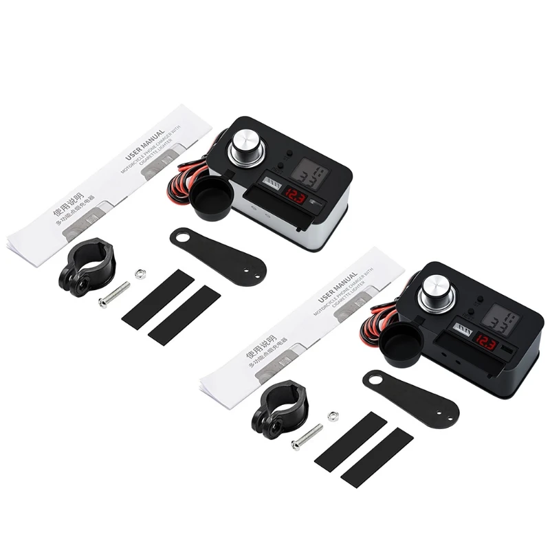 

Водонепроницаемое Зарядное устройство USB Type C PD для мотоциклов светодиодный светодиодными цифровыми часами вольтметр 12 В розетка переключа...