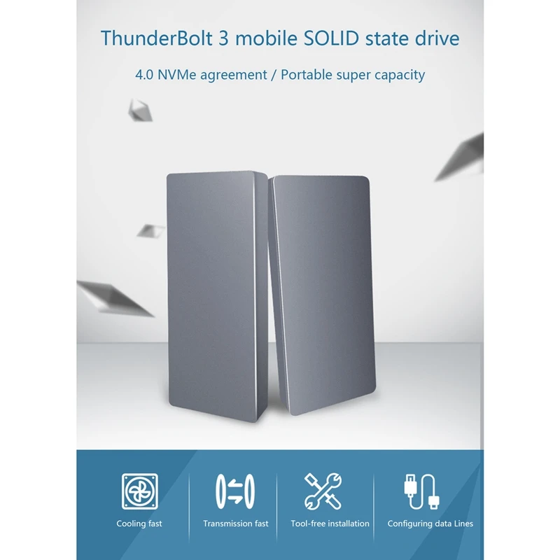 Чехол SSD для Thunderbolt 3 NVME внешний USB4.0 40 Гбит/с Windows и Mac OS корпус твердотельного