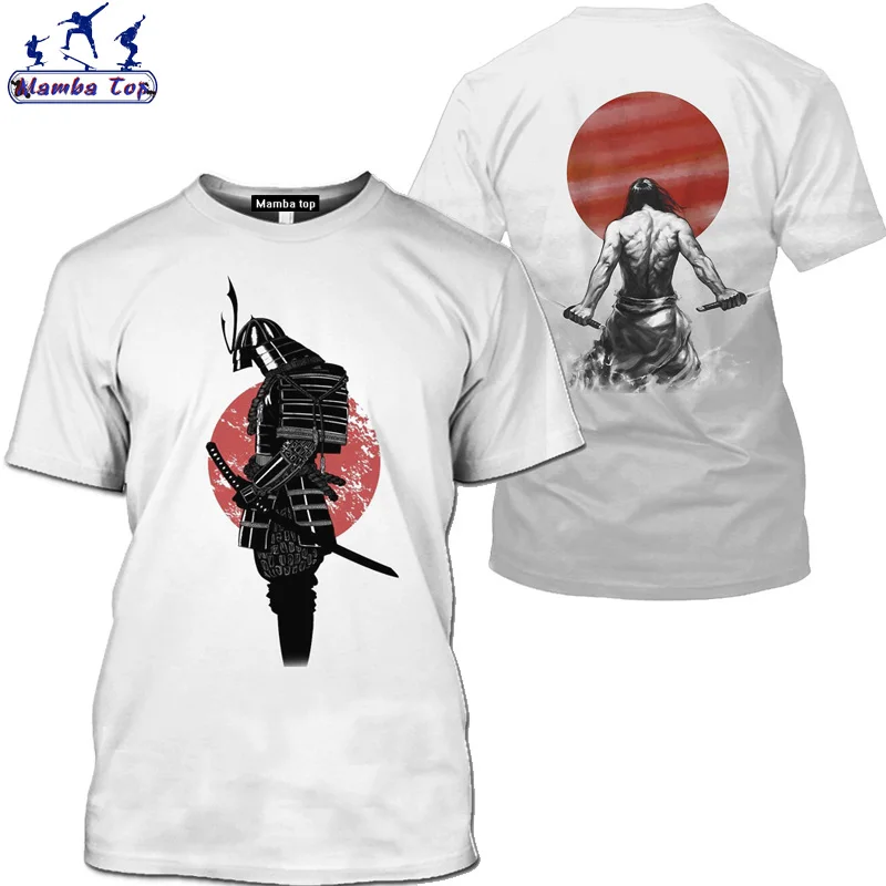 Топ Mamba футболка с японским Самураем мужские футболки 3D-принтом манга череп маска