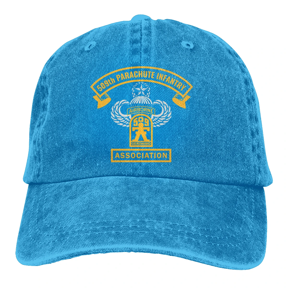 

509th Geronimo Airborne mans womens Retro Washed Cowboy hat Sun Caps
