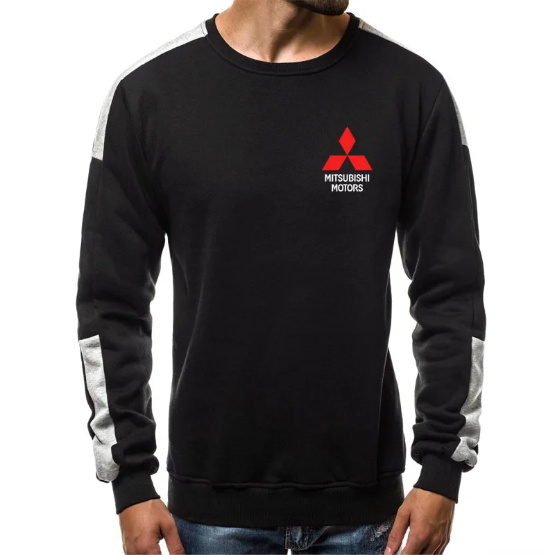 

Unisex New 2020 Mitsubishi Car Logo Print Casual Long Sleeve Pullover Spring Autumn Sweatshirts Mens splice Crew neck Tops