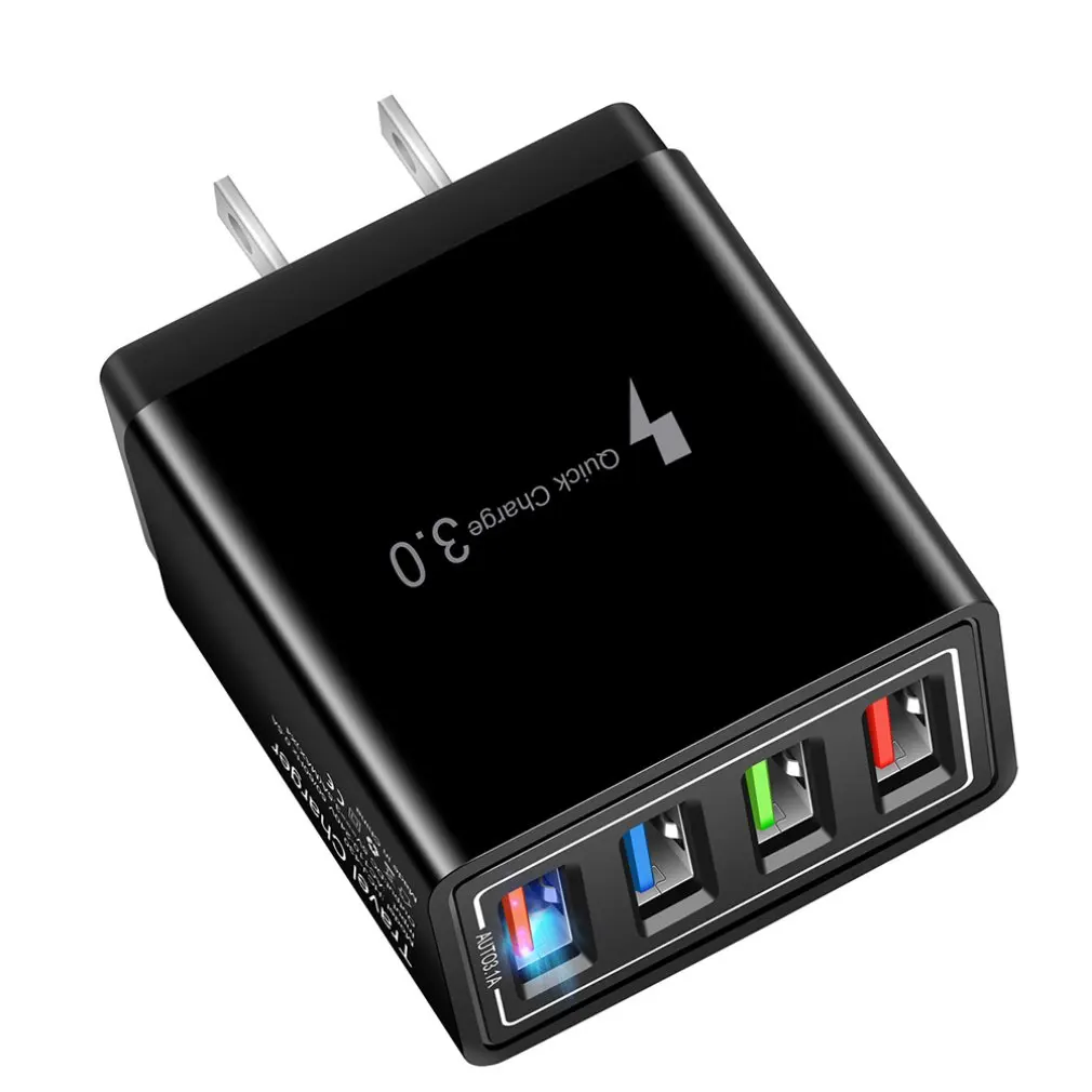 

Цветное зарядное устройство с 4 USB-портами, зарядное устройство для путешествий, индукционное зарядное устройство USB, быстрое зарядное устро...