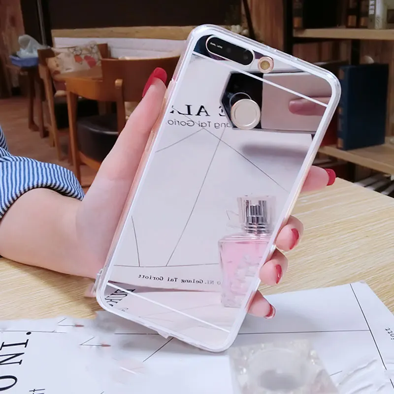 Чехол на зеркальной основе для телефонов Huawei Y6 Y7 Y9 Prime 2018 2019, мягкий TPU, подходит для Honor 7A 7C Pro 8A 8C 8X 8 9i 9 10i 10.