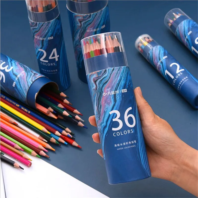 

24/36/48/72 Professional Water Soluble color Pencil Premium Soft Core Watercolor Pencils for Art School Supplies