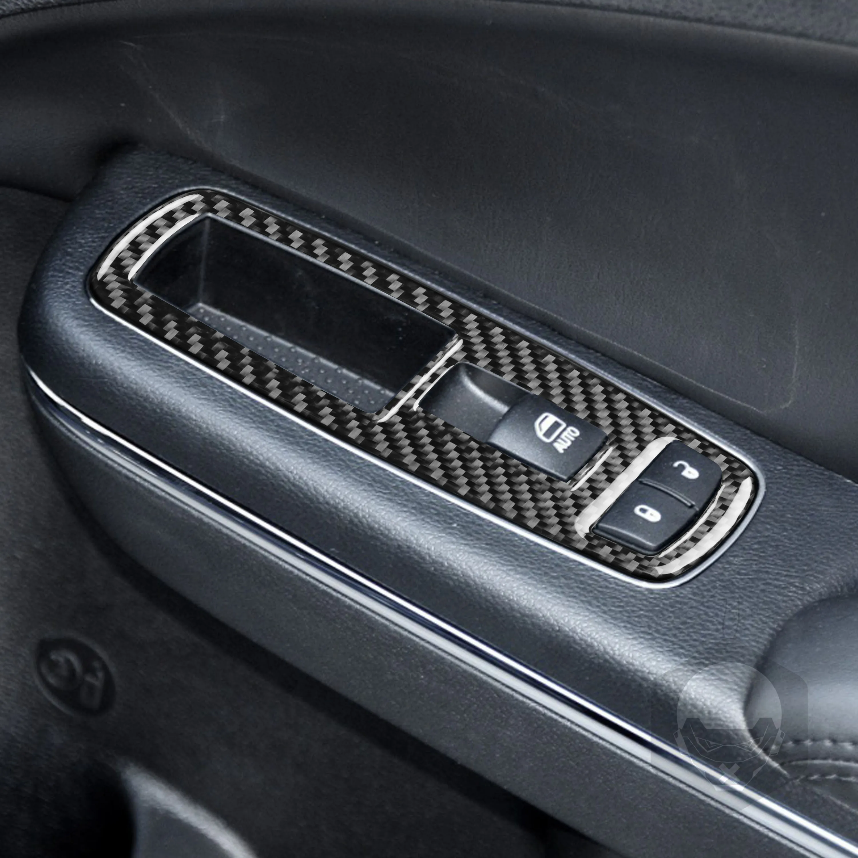

Left Drive Car Interior Decoration Carbon Fiber Stickers For 2015-up Deluxe Dodge Charger Door Lift Button Car Accessories
