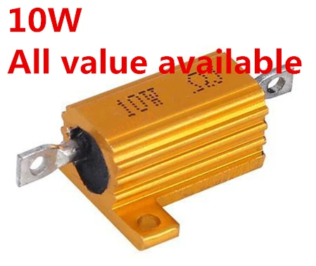 

2PCS 10W 100R 120R 150R 180R 200R 220R aluminum Power Metal Shell Case Wirewound Resistor 100 120 150 180 200 220 ohm 10W 5%