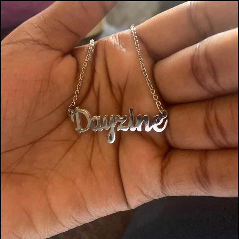 

Custom Hip Hop Customized Name Letter Stainless Steel Rope Chain Necklace Pendants Personized Nameplate Women Men Jewelry Choker