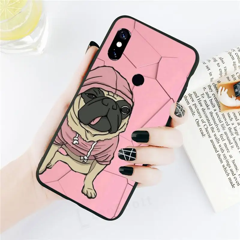

universal Phone Case For Xiaomi Redmi note 7 8 9 t max3 s 10 pro lite Pug French Bulldog cute cartoon coque cover funda shell