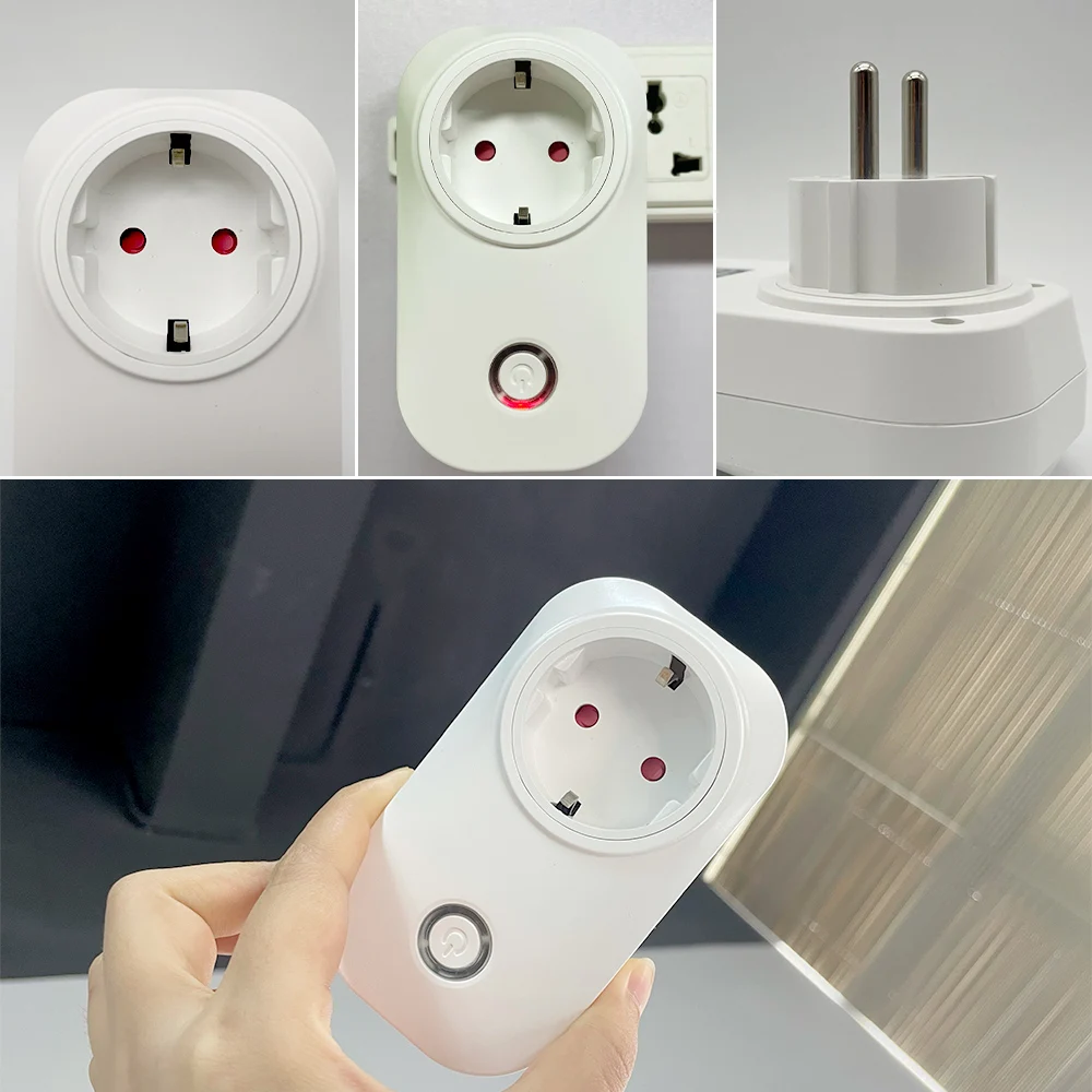 

16A 220V Wifi 2.4Ghz EU Wireless Electric Plug Smart Life App Voice Remote Control European Timer Outlet Tuya Socket