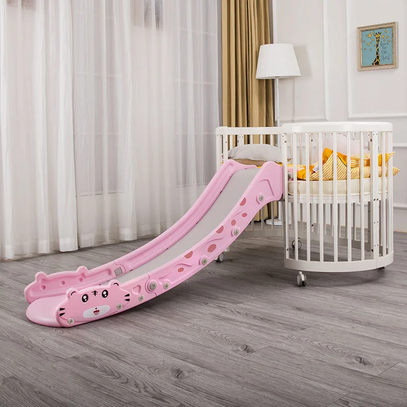 IMBABY, утолщенные ползунки, домашние Мини Пластиковые забавные ползунки, детский подарок, домашние складные удлиненные ползунки для детей 1-6 лет - Цвет: Pink