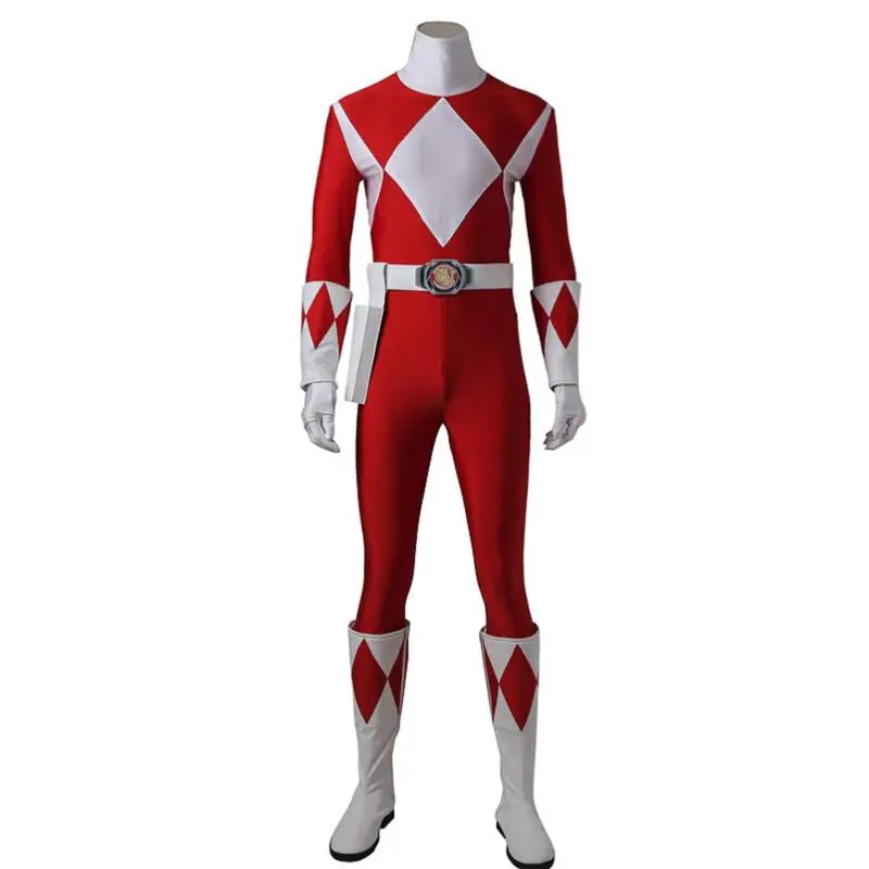 Costume with Shoes Тайранно Красный Ranger Geki Zyuranger косплей костюм комбинезон Хэллоуин Взрослый наряд партии индивидуальный заказ с сапогами - Цвет: Costume with Shoes