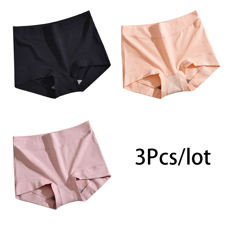 Купи 3Pcs/lot Plus Size Women's High Waist Safety Short Pants Cotton Breathable Panties Female Boxer Shorts Cozy Boyshort Underwear за 839 рублей в магазине AliExpress