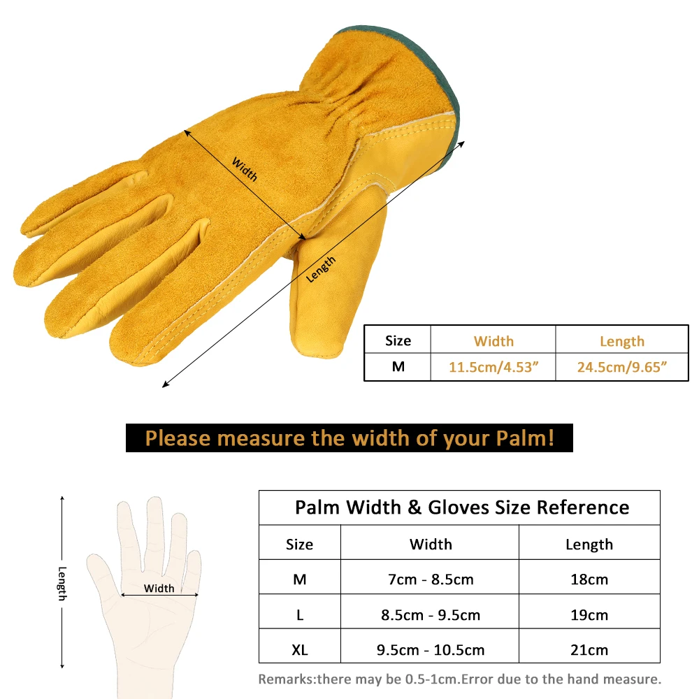 Рабочие перчатки из воловьей кожи для мужчин защитные садоводства копания