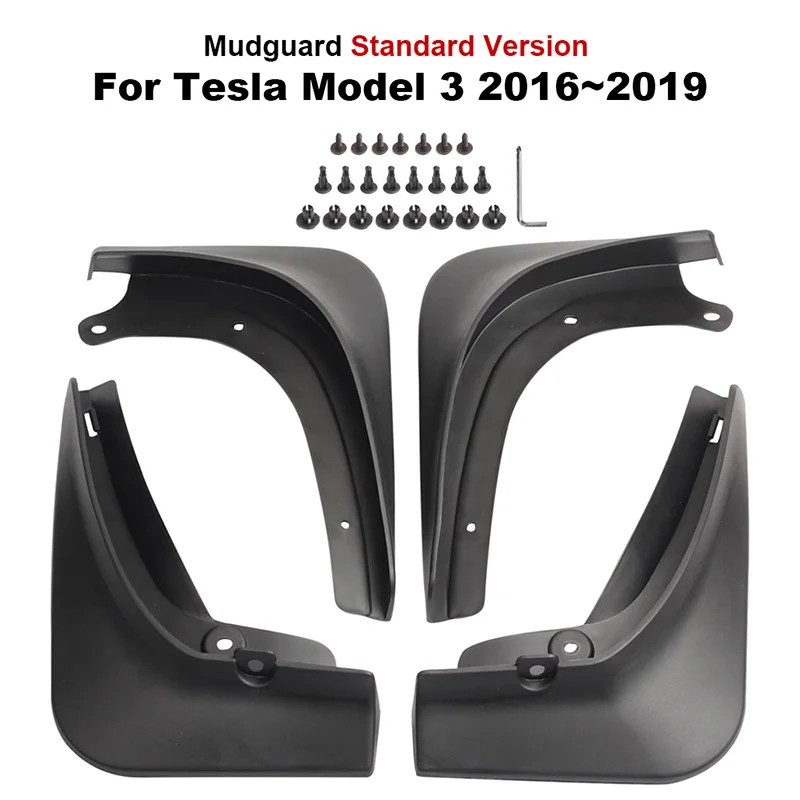 Dabecan 4 шт. брызговик автомобиля для Tesla модель 3- передние/задние аксессуары для крыльев Авто брызговик брызговики снег брызговики