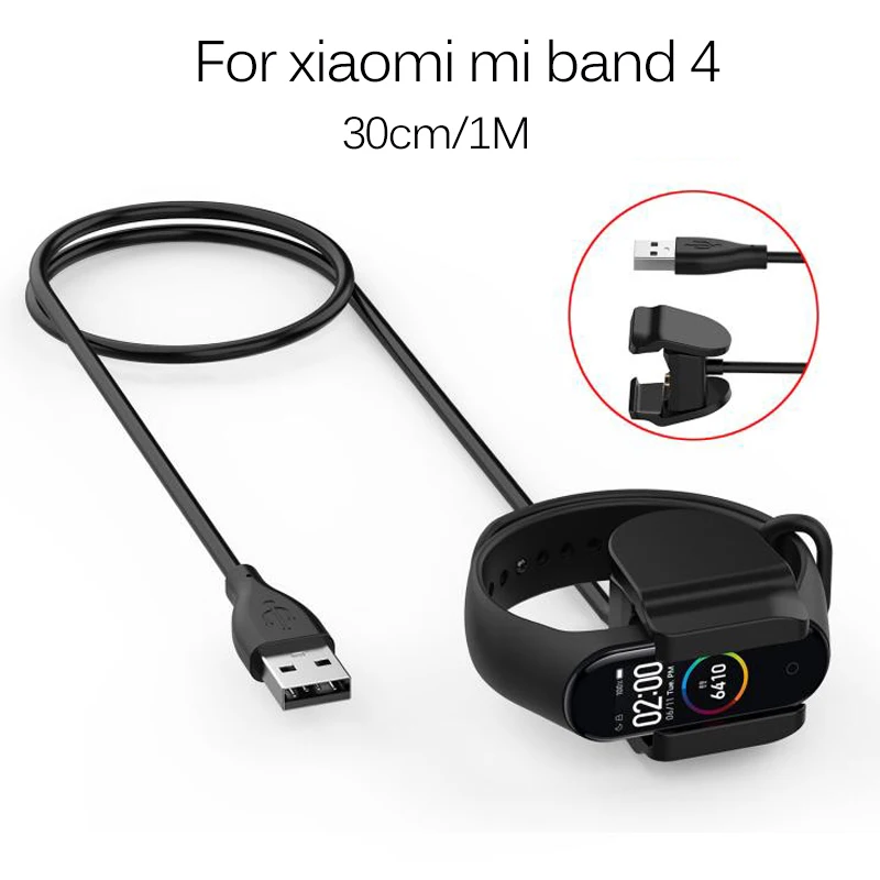 

Зарядный кабель 30 см/1 м, usb-кабель для быстрой зарядки и передачи данных для Xiaomi Mi Band 4, адаптер для смарт-часов xiomi miband 4, miband 4