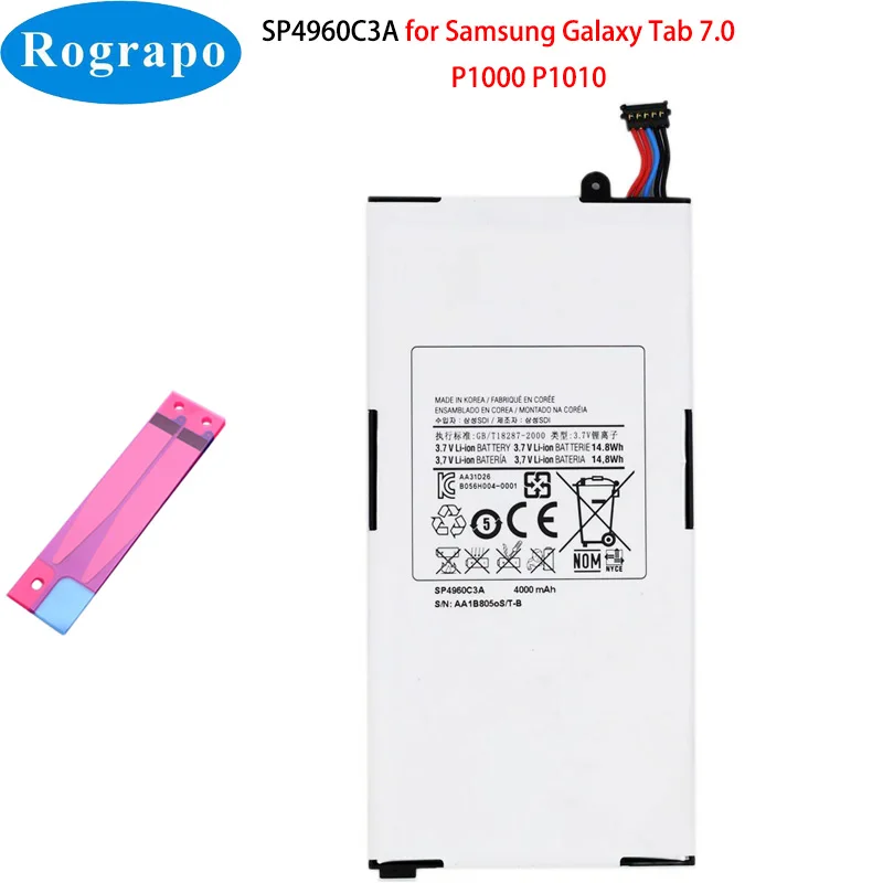 Новый оригинальный аккумулятор для планшетного ПК 7 0 мА SP4960C3A Samsung Galaxy Tab 10. Φ I800