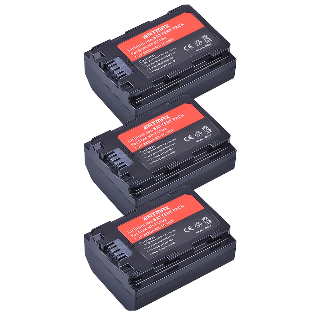 3Pcs 1 шт. 2280 мАч NP-FZ100 аккумулятор NP FZ100 для камеры sony NP-FZ100, BC-QZ1 Alpha 9, A7RIII, ILCE-7RM3, A9, sony A9R sony Alpha 9S - Цвет: 3Pcs