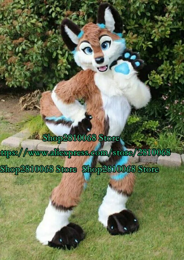 Высококачественный костюм Талисман из длинной лисы Хаски собаки меха волка Ddult