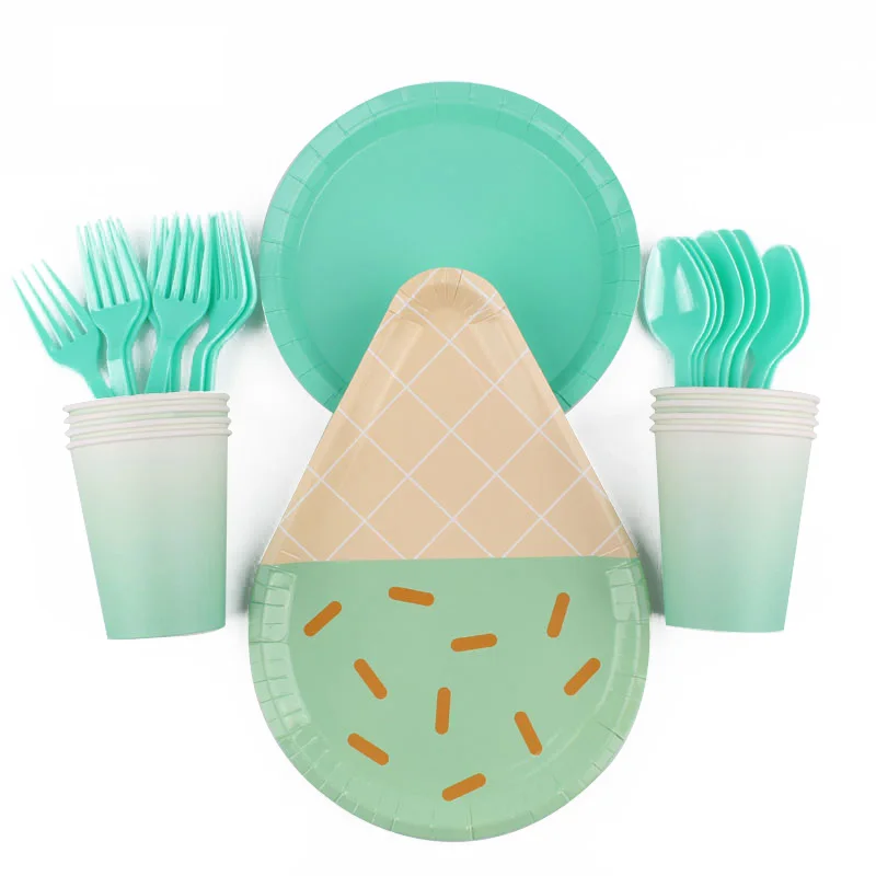 Девушка день рождения партии Розовый Единорог бумажная салфетка под тарелку