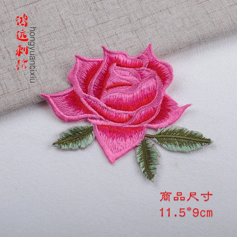 

50pcs/Lot Rose Flower Embroidery Patches Letters Clothing Decoration Accessories Diy Iron Heat Transfer Applique Clothes