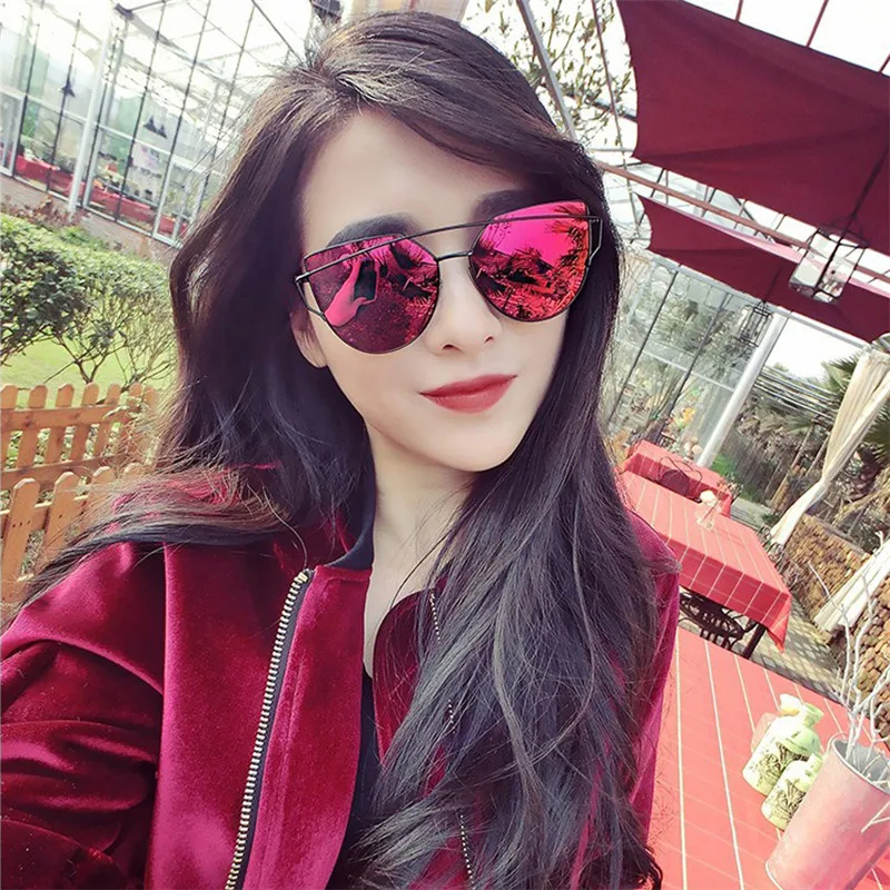 Женские солнцезащитные очки кошачий глаз OLOEY винтажные в пластиковой оправе