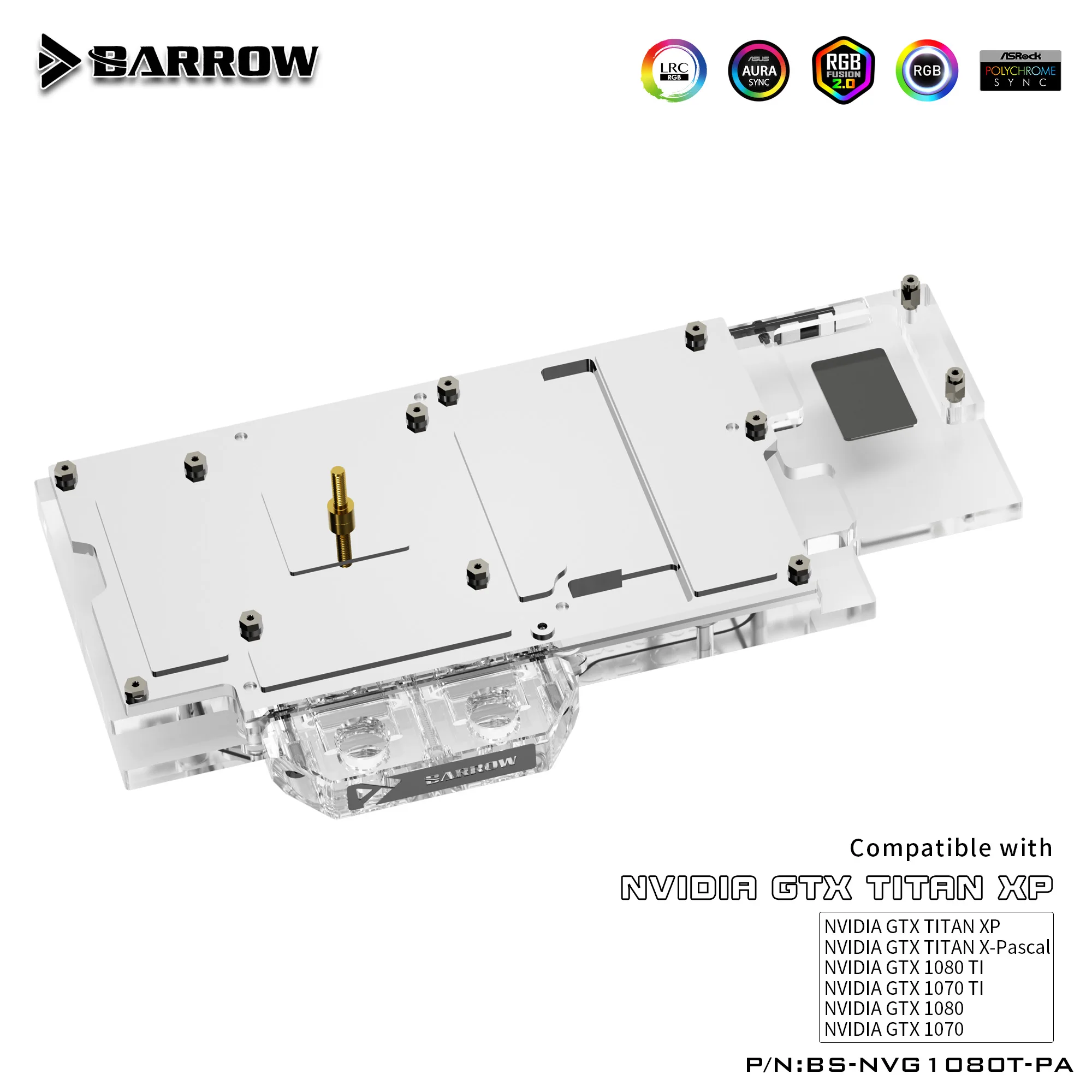 Блок водяного охлаждения Barrow 1080Ti GPU кулер с полным покрытием для Nvidia Founder Edition TITAN